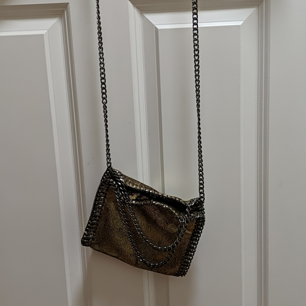 Gold Crossbody Silver Chain Bag